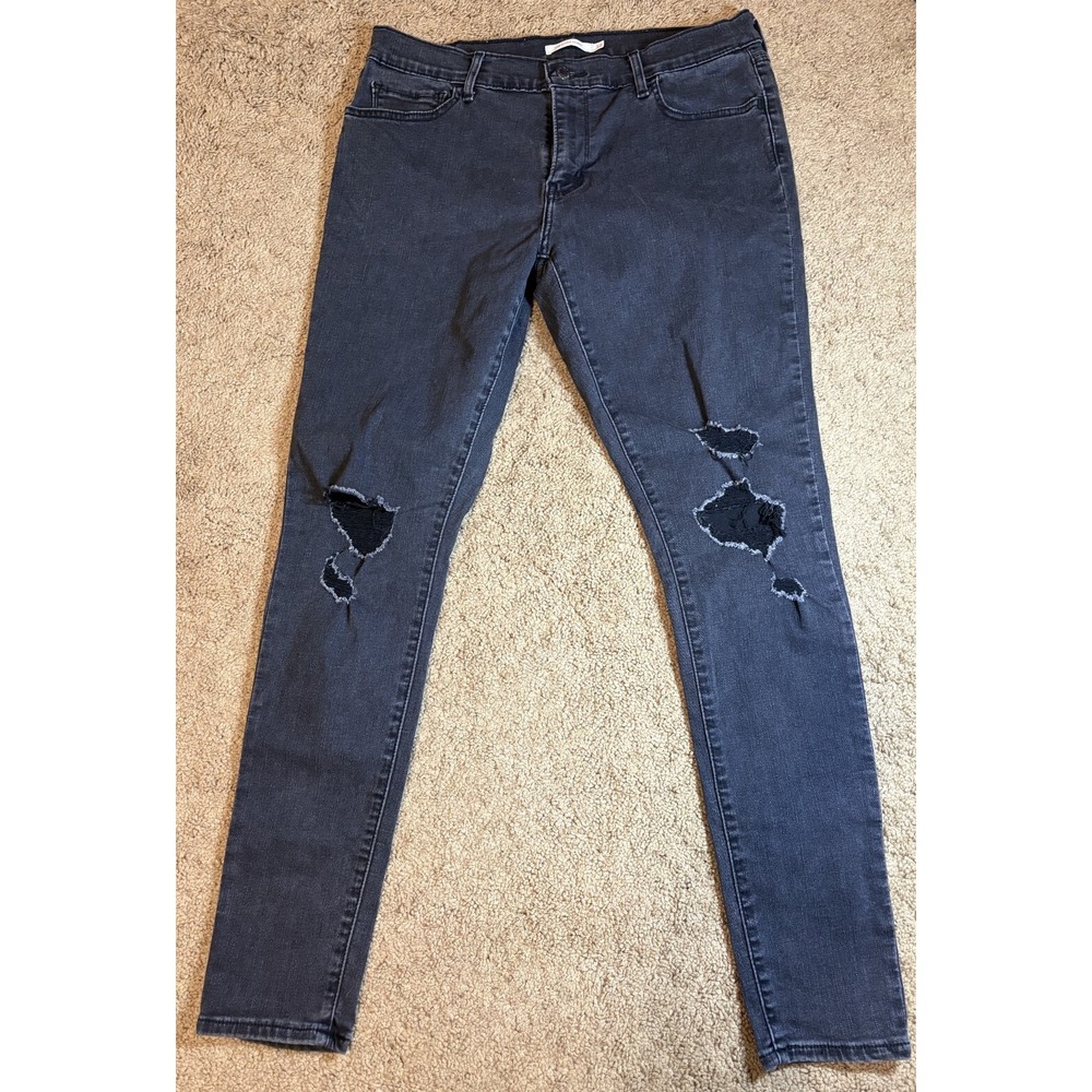 Levi's 710 Super Skinny Jeans Women's Size 32‎ Black Mid Rise